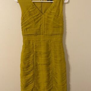 Banana‎ Republic Yellow Ruched Sheath Midi Dress